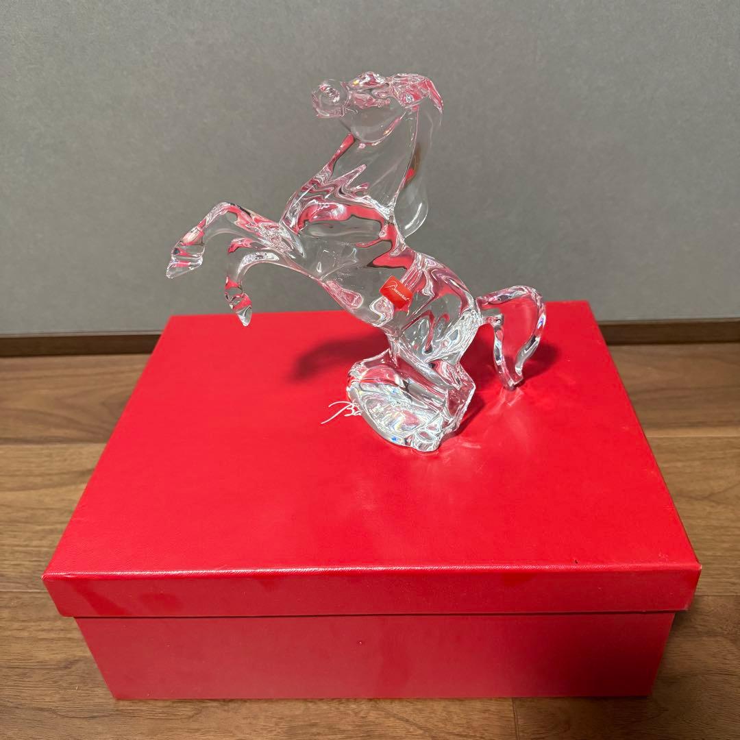 Baccarat 馬のクリスタル彫刻　いななく馬