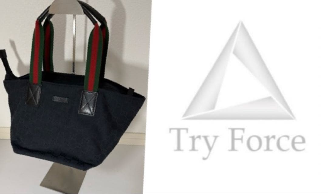 GUCCI トートバッグレディース シェリーライン キャンバス 舟形 GG柄 黒