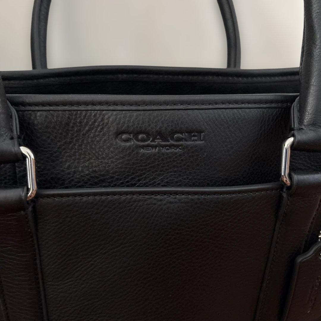 コーチ　COACH 黒レザー　メンズ　ビジネス　バック