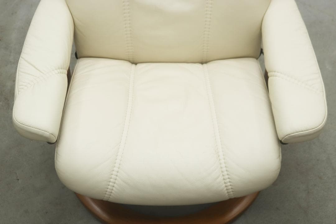 北欧 エコーネス コンサル オットマンセット 本革 リクライニング 1P ソファ