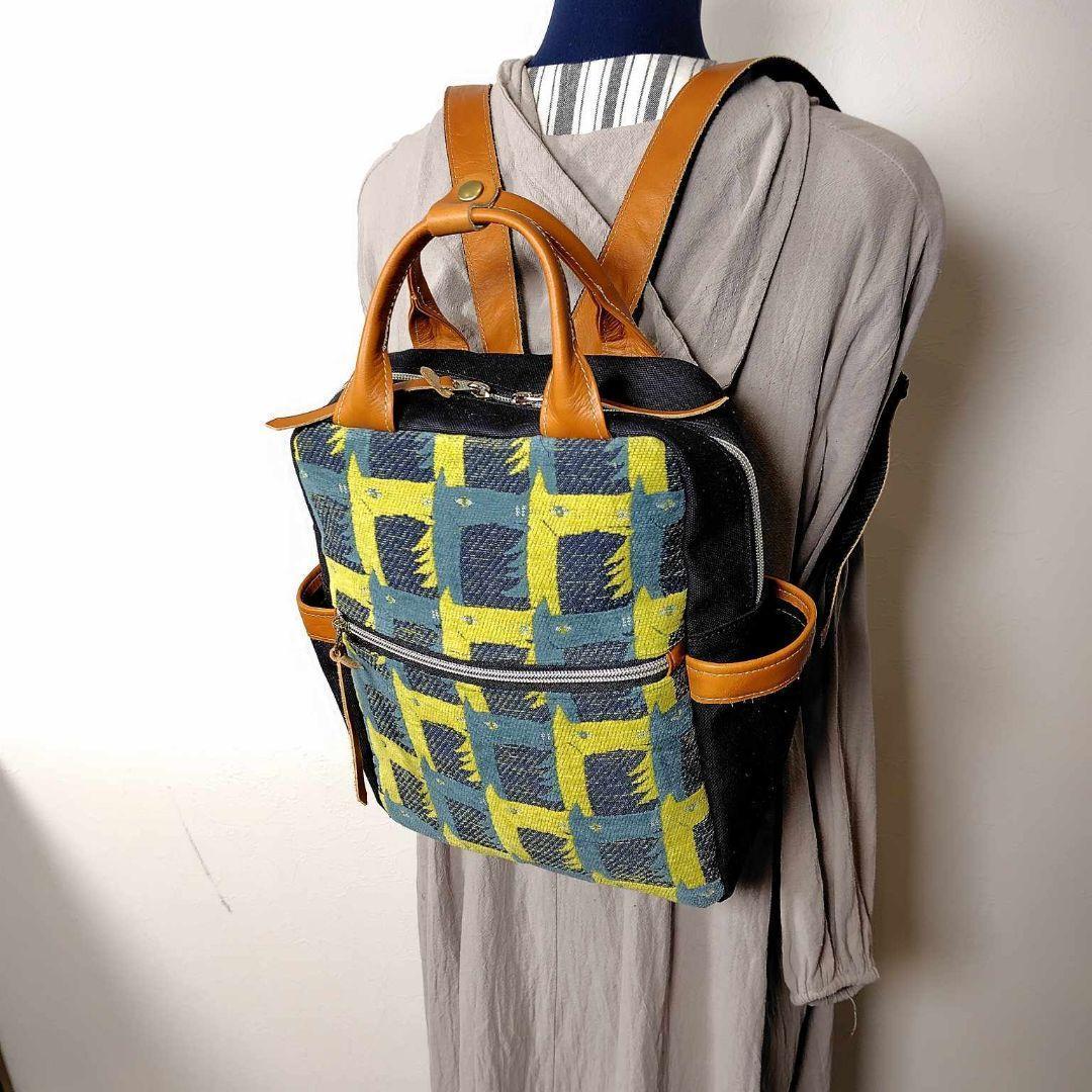 【SALE】ミナペルホネン/サラブレッドネイビー/ボストン型トートリュック本革キ