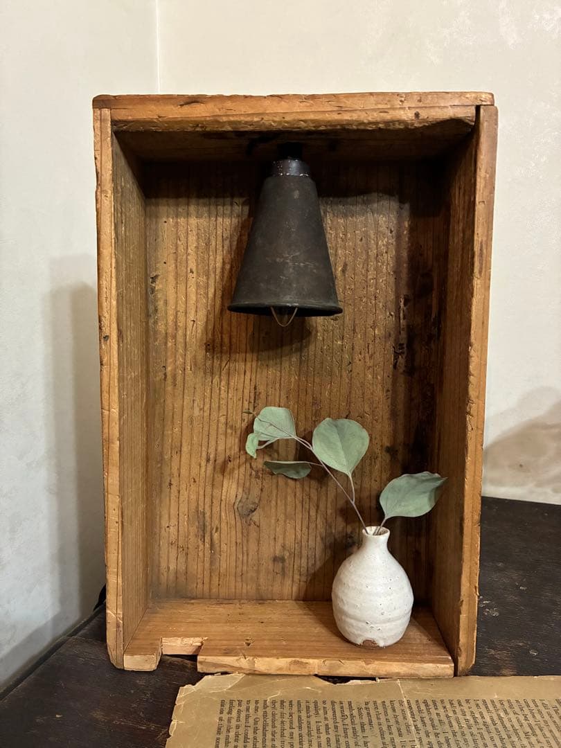 古道具 ライト 置き型 照明 古材 木箱 古雑貨