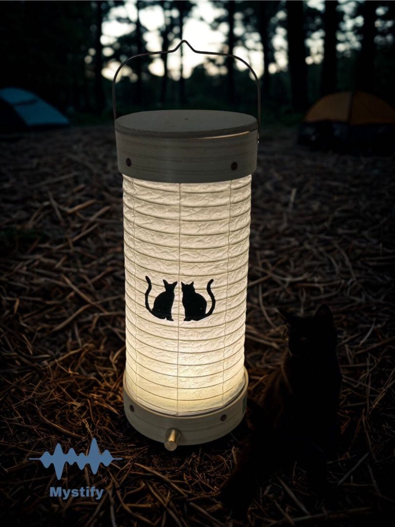 徳井義実ブランド(猫シルエットの和風ランタン)