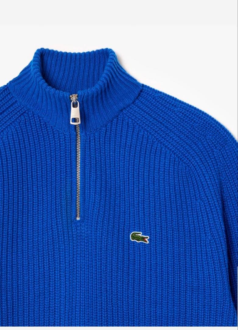 新品　Lacoste エッセンシャルハーフジッププルオーバー 青（タグ付き）