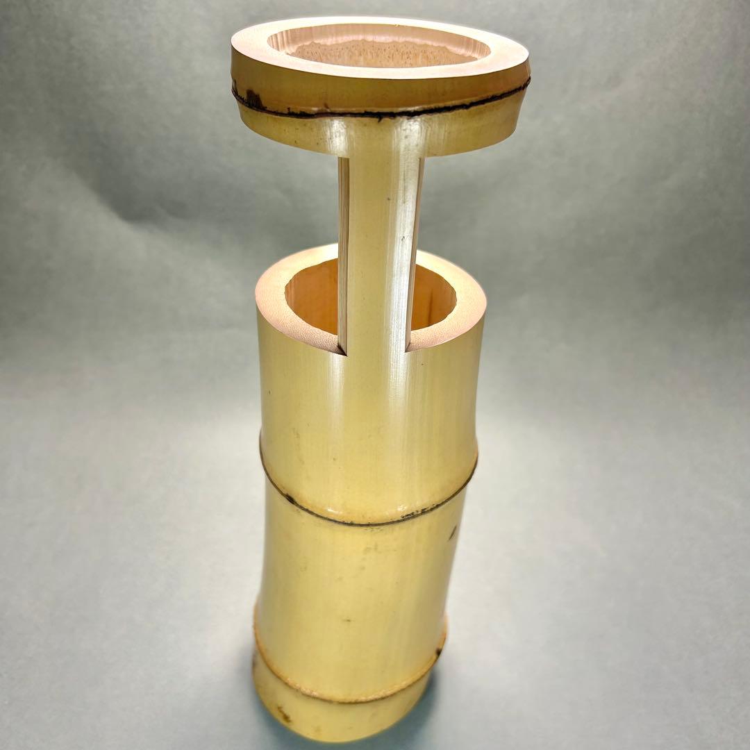 花入　『久田宗也書付　置筒竹花入』　あさきり　尋牛斎　お茶道具　書付箱　工芸品