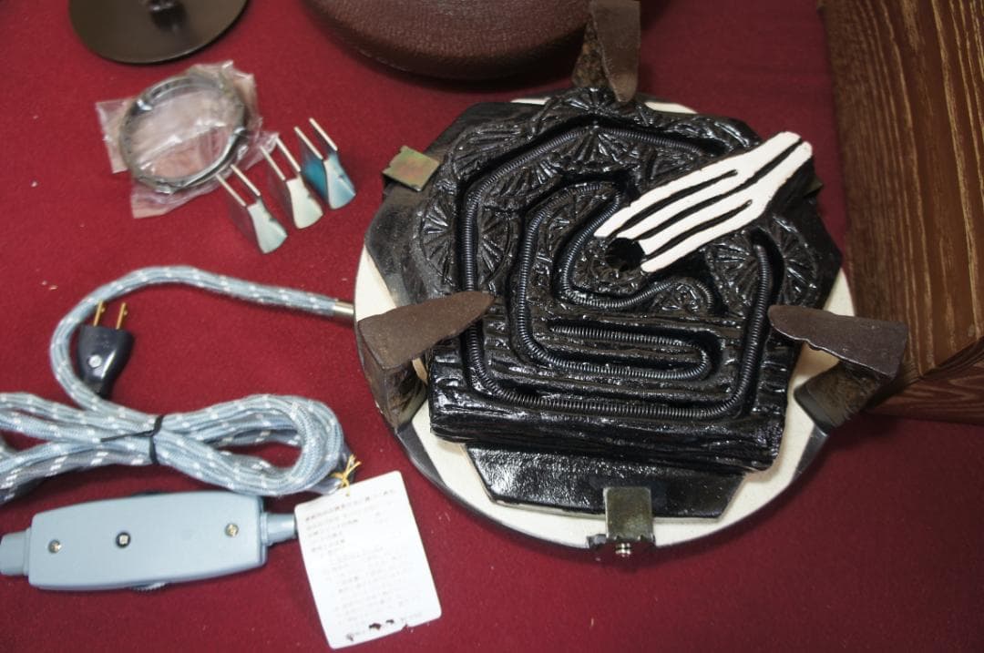 専用☆美品 桑色置炉 在銘 独楽釜 置炉用600W 炭型 電熱器 送料込み