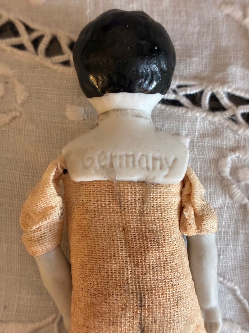 難あり！！アンティーク　小さめ　チャイナヘッドドール　ドイツ　お花付き