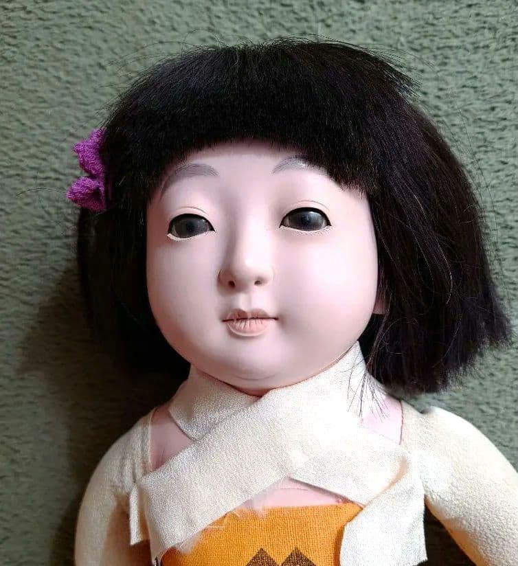 極上　市松人形 大正から昭和初期　爪切りつき　白木屋特製　羽衣　人毛　約42cm