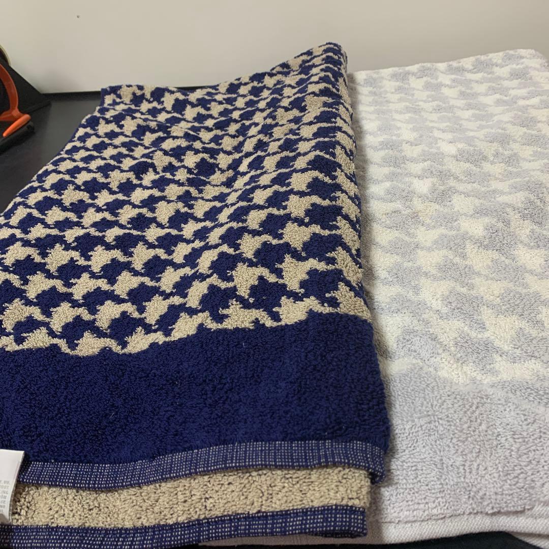 【中古】BY DESIGN タオルセット ネイビー ベージュ18-422