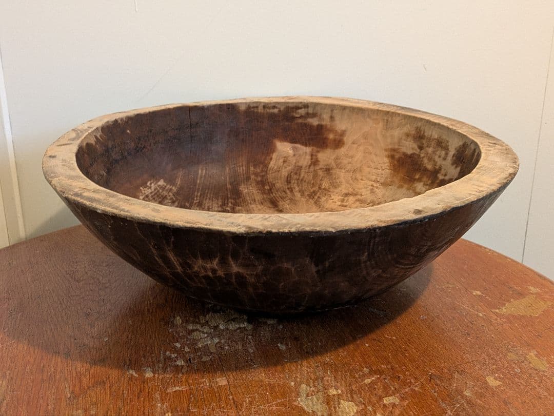 アンティーク 古道具 木製 ボウル こね鉢 生地鉢 ねり鉢 木鉢 民芸 器