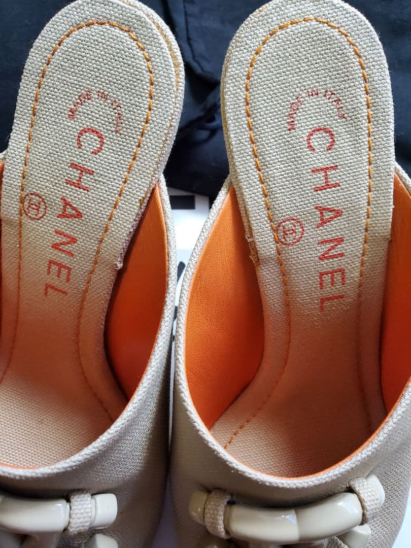 シャネル　CHANEL　ココマーク　キャンバスミュール　サイズ34