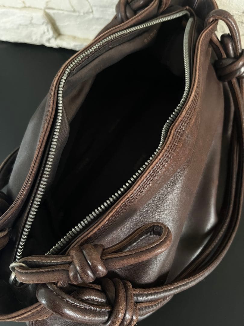 専用　ロエベ　ダークブラウン レザー ハンドバッグ