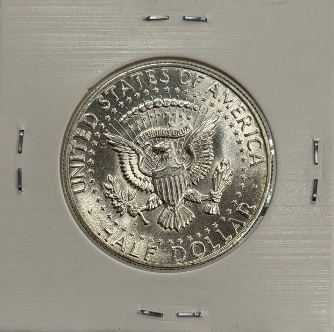 1964年ケネディハーフダラー銀貨（ミントマークＤ）ハイグレード