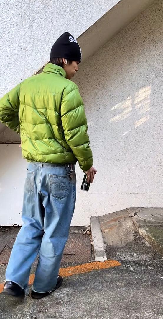 OLD STUSSY ダウンジャケット 黄緑 ステューシー　90s 00s