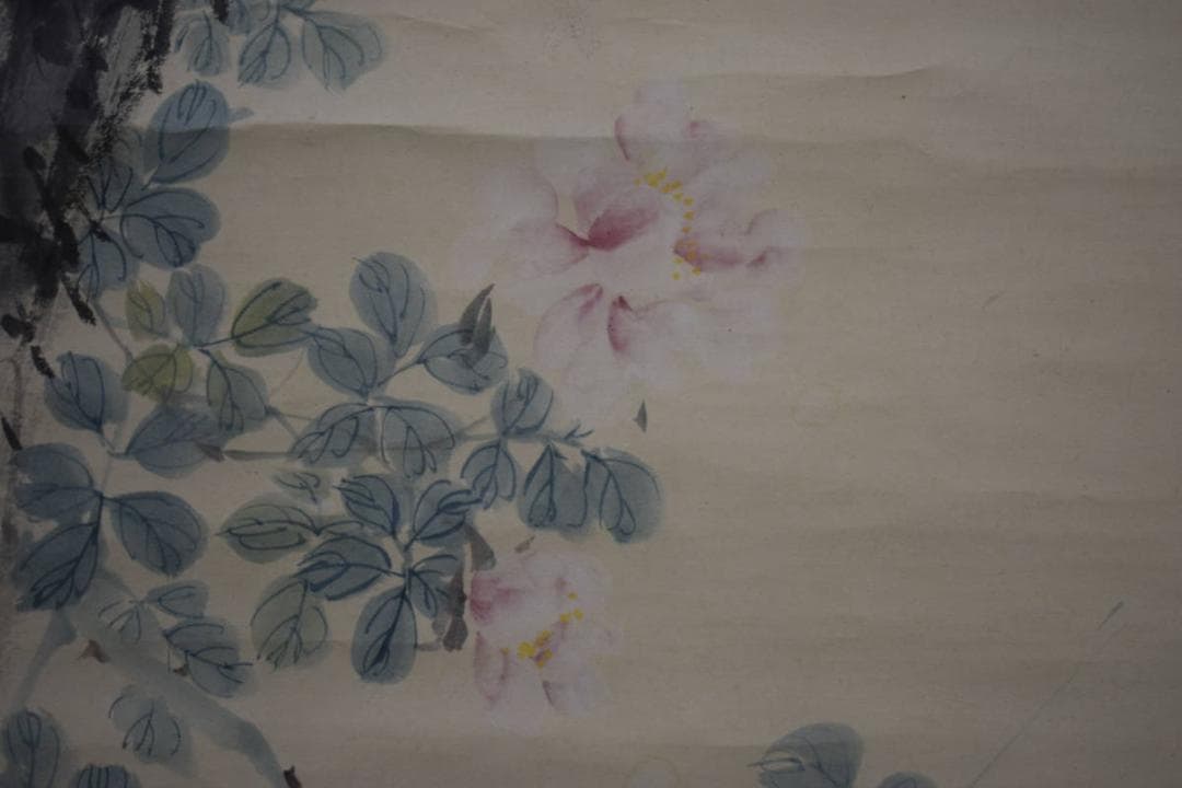 真作/北川金/不老長春/桐共箱付/布袋屋掛軸HG-475