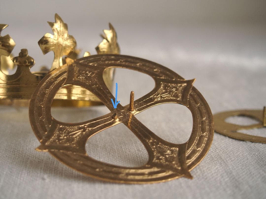 聖人像の王冠 光輪 3点 聖母マリア像 クラウン カトリック彫像用/K378