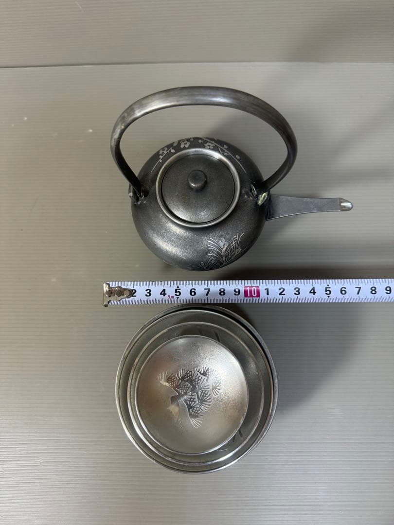 2253 錫製 屠蘇器　本錫　松竹梅