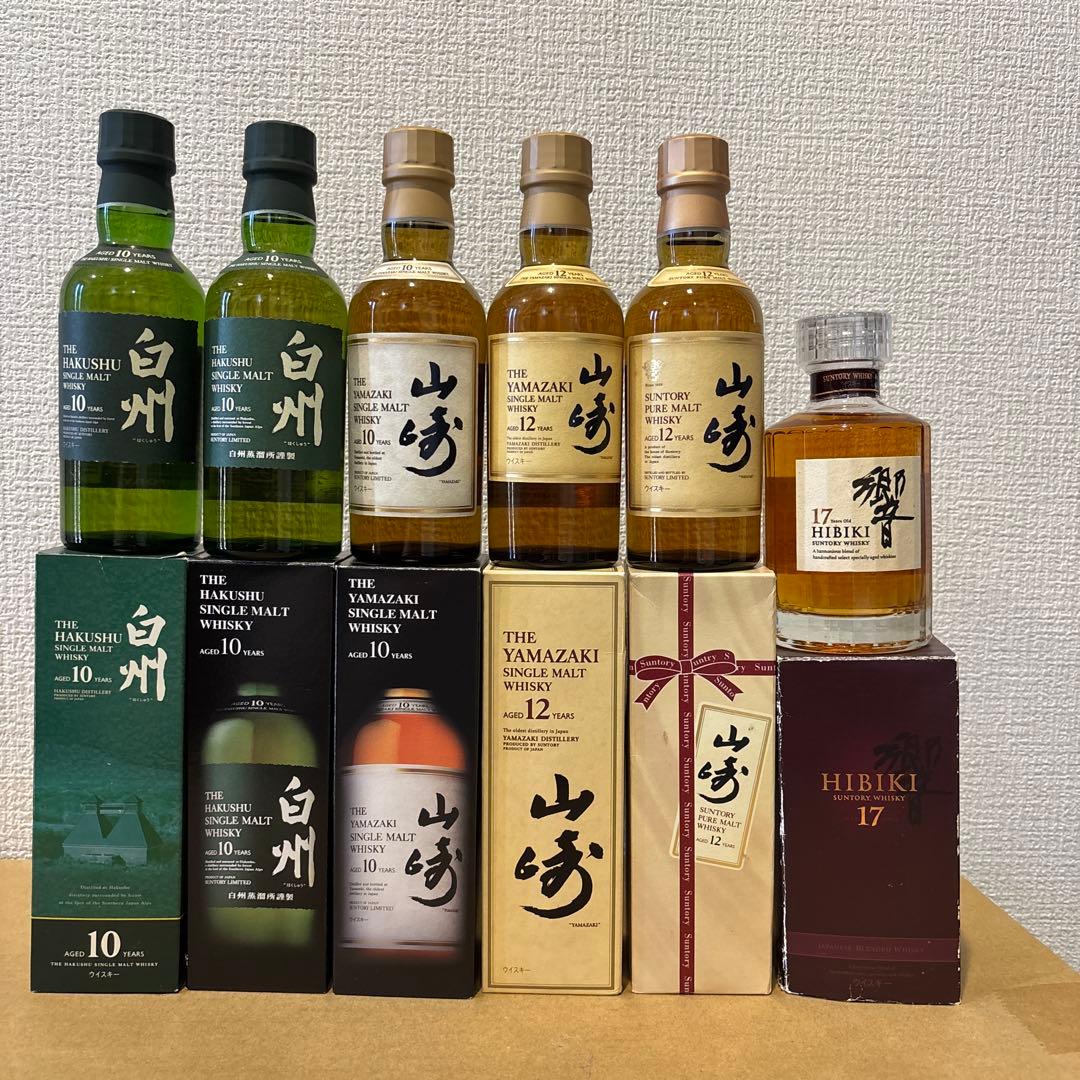 サントリーウイスキー　180ml 6点セット　山崎、響、白州　箱付　未開封