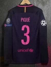 2016/17 バルセロナ アウェイ 長袖 ユニフオーム #3 ジェラール·ピケ