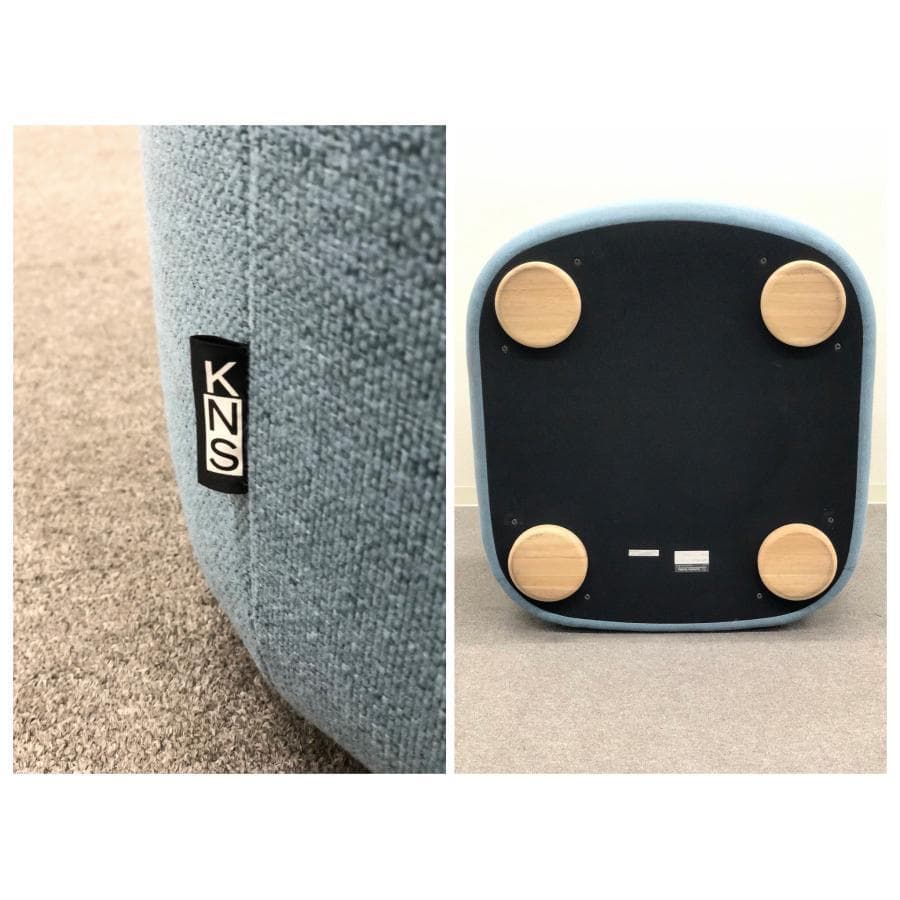 美品■カリモクニュースタンダード■ポーラー　ラウンジチェア　L　水色　１Pソファ