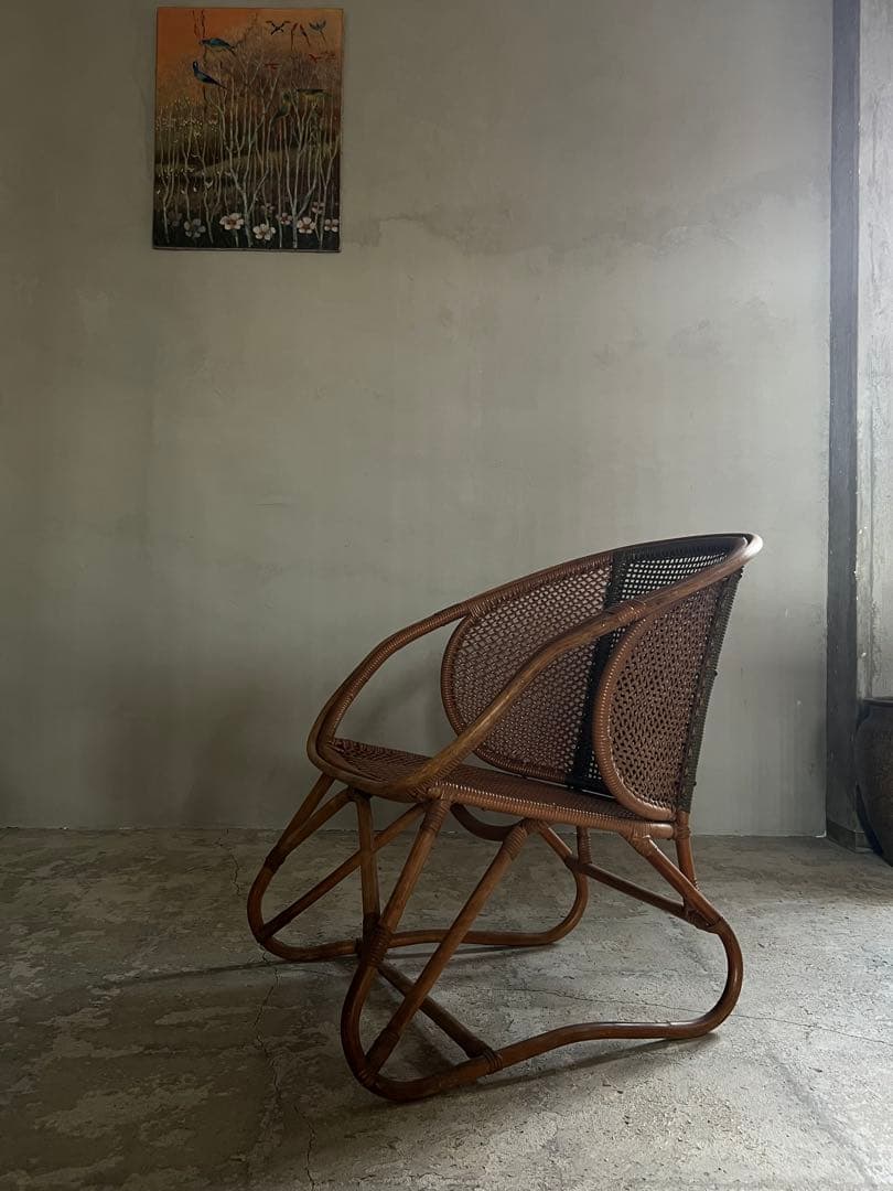 ヴィンテージ ラタン 曲木 ソファー ／ ガーデンチェアー 建築 インテリア