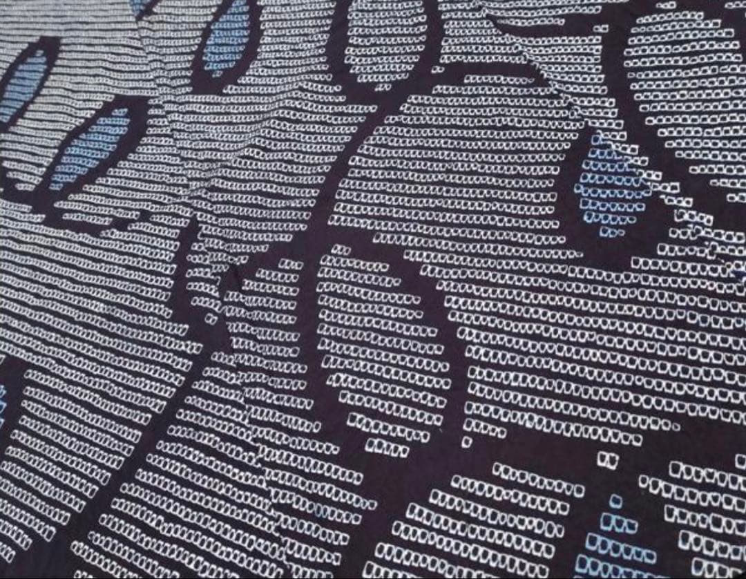 有松鳴海絞り　有松絞り　モダン　渦巻き　美品