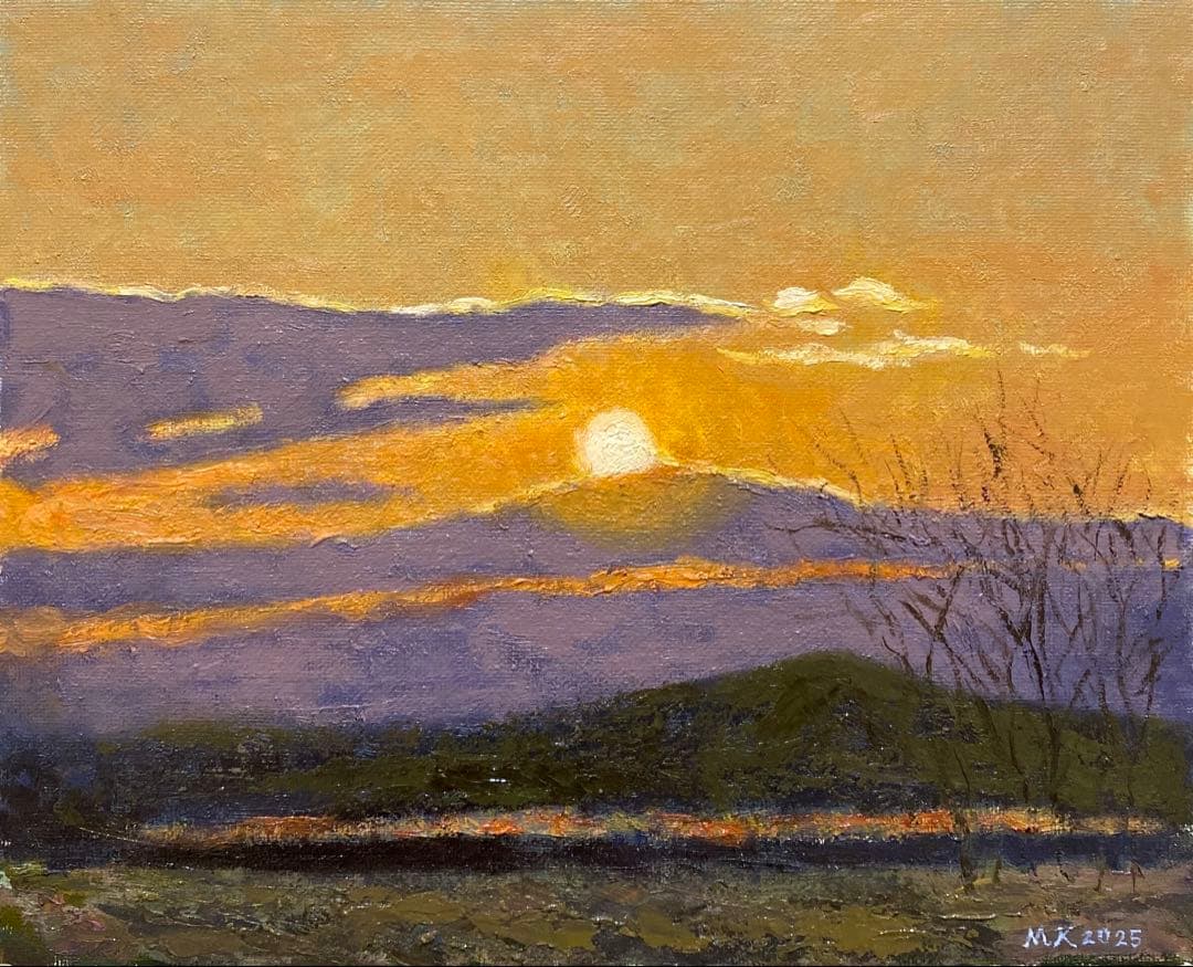 夕焼け F3 キャンバス 風景 油彩画 絵画