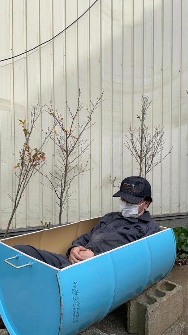 ドラム缶風呂 横置きタイプ すのこ付き