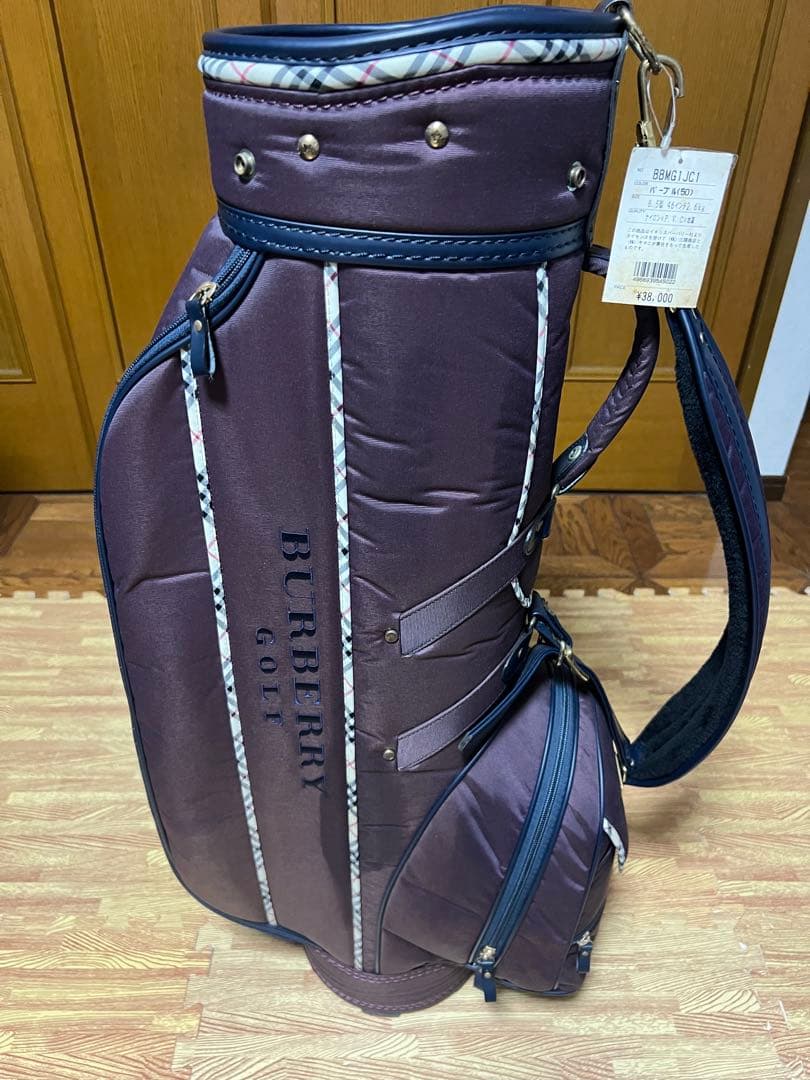 良品 バーバリー ノヴァチェック キャディバッグ 本革　ナイロン　ゴルフバッグ