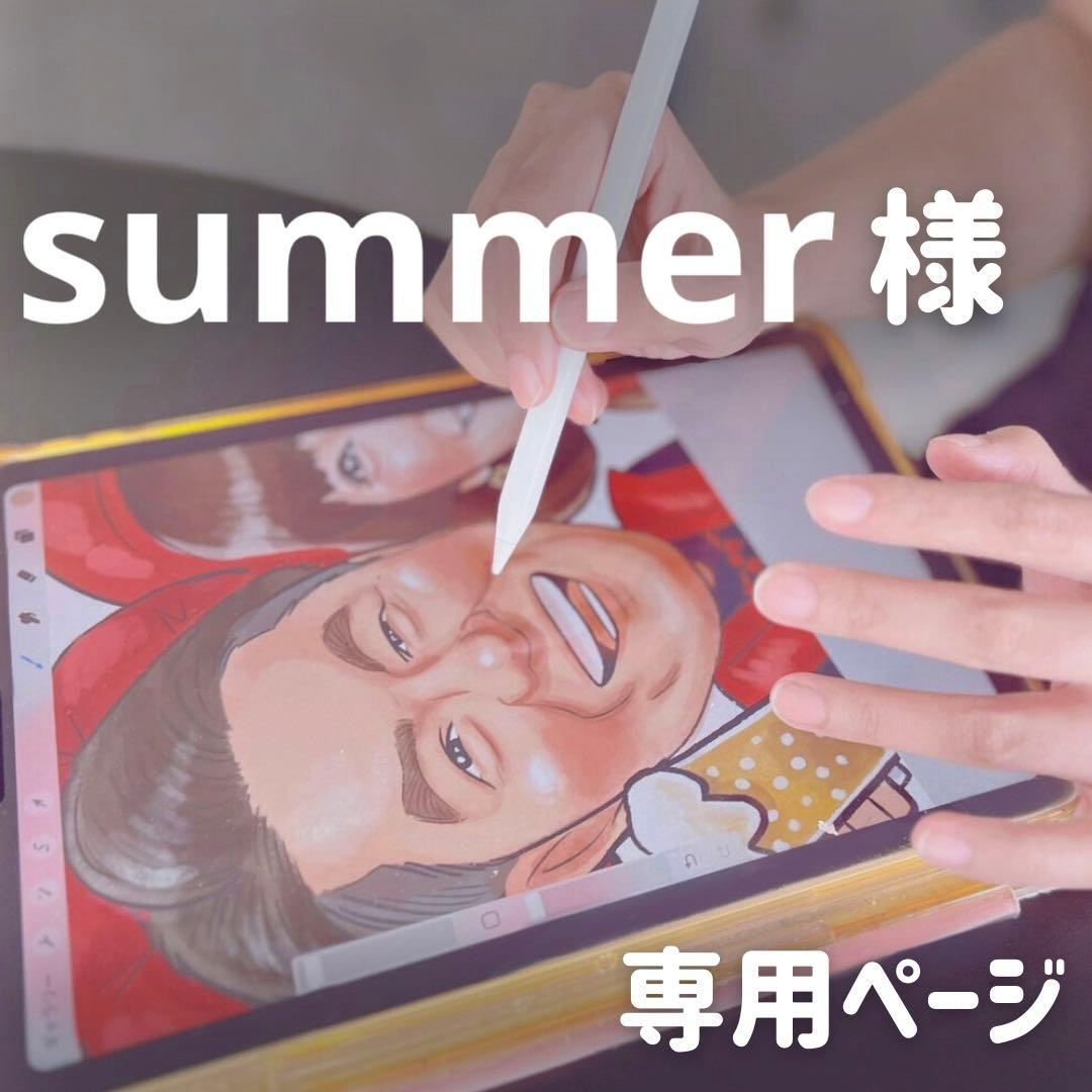 2名さま　A3サイズ【似顔絵オーダー】木目調フレーム　キーホルダー②