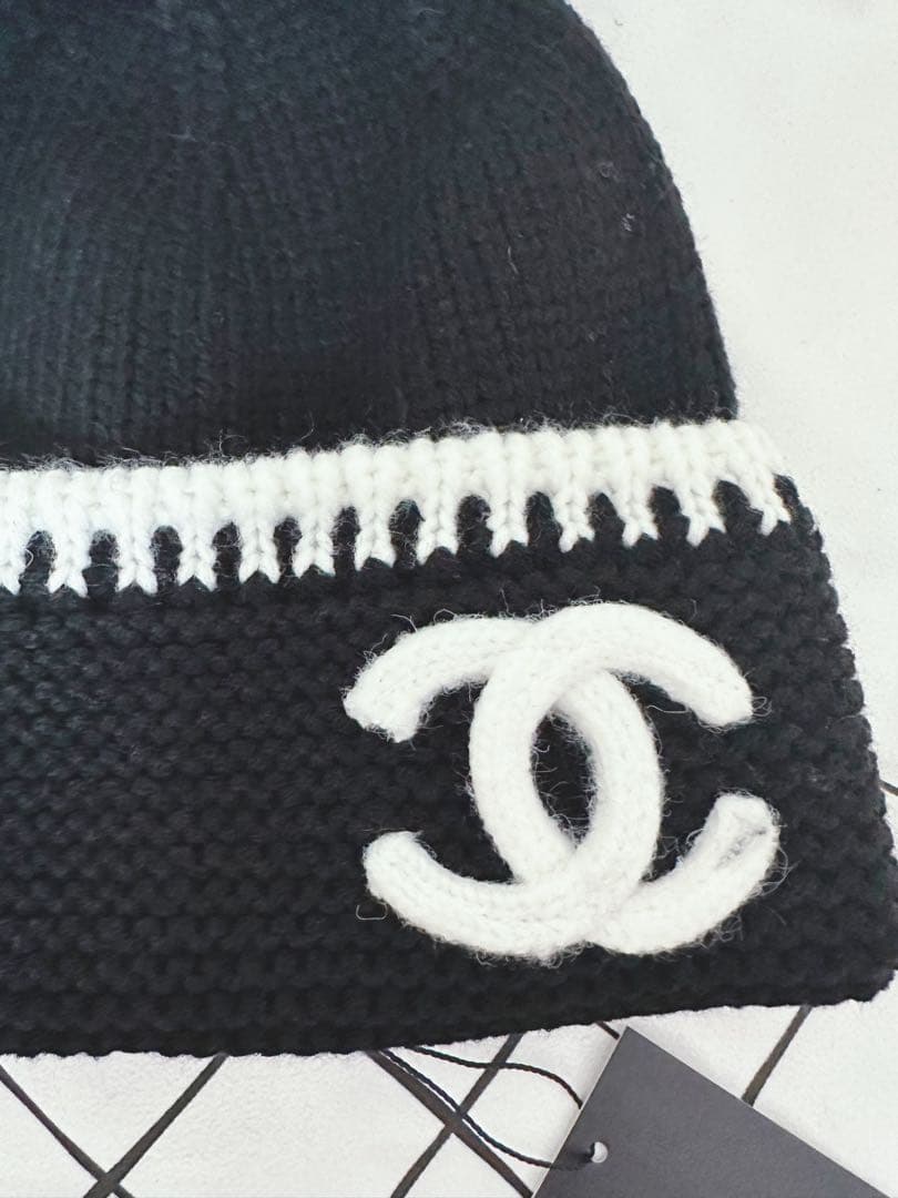 CHANEL ニット帽 ブラック