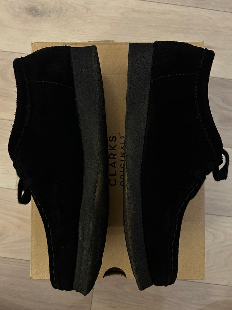 【美品】クラークス ワラビー レディースUK6(25㎝)ブラックスエード