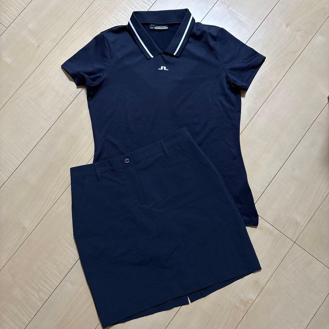 J.LINDEBERG 紺色　 ポロシャツ スカート　2点セット　M/S 春夏