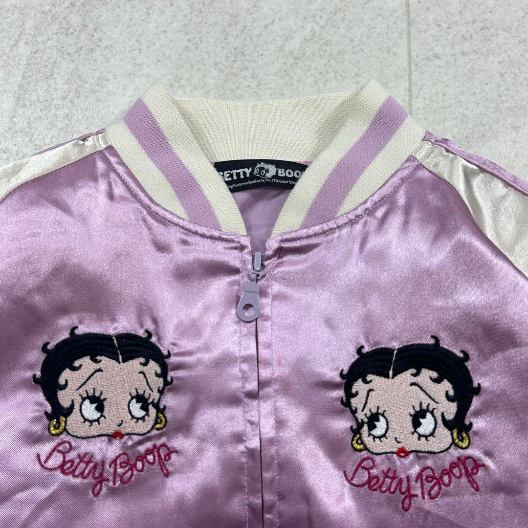美品 希少【ベティーブープ】ベティちゃん 刺繍 スカジャン バイク ピンク M