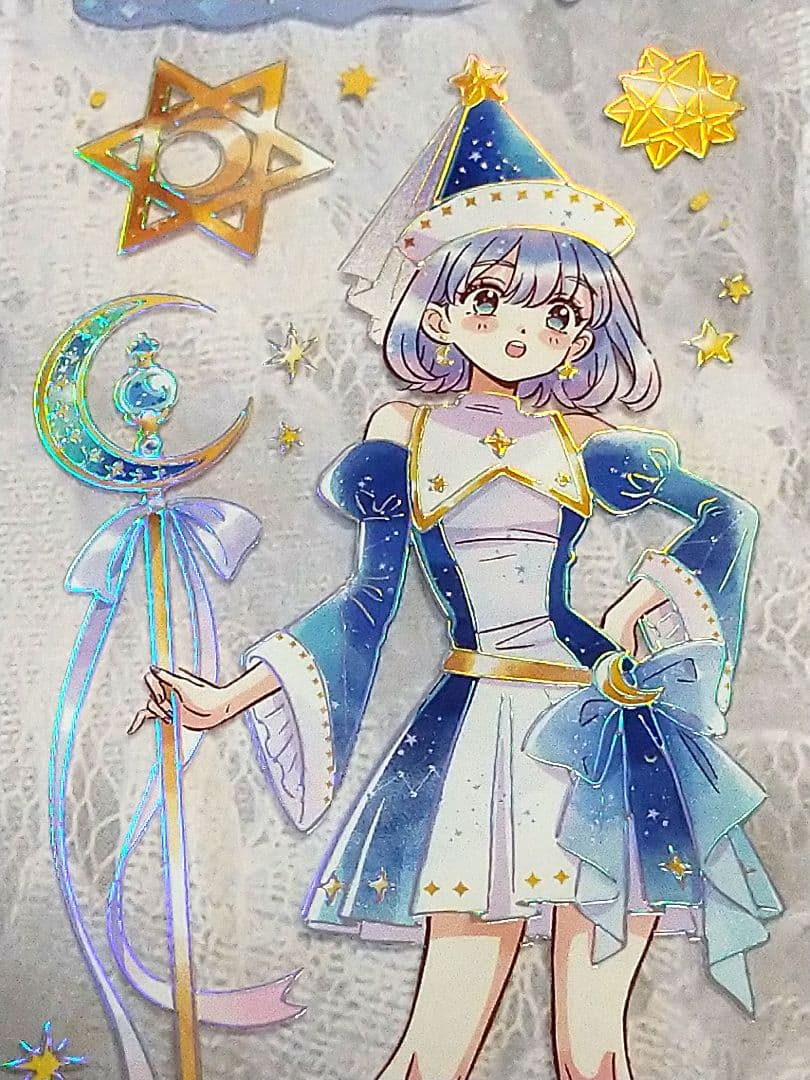 J634＃星月篇章(烫镭射银)当季限定切り売り海外人物マステ女の子