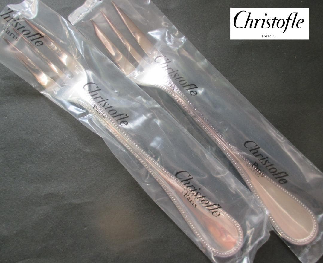 みにょん★未開封品☆高級銀器クリストフルシルバー銀P　ケーキフォーク2本