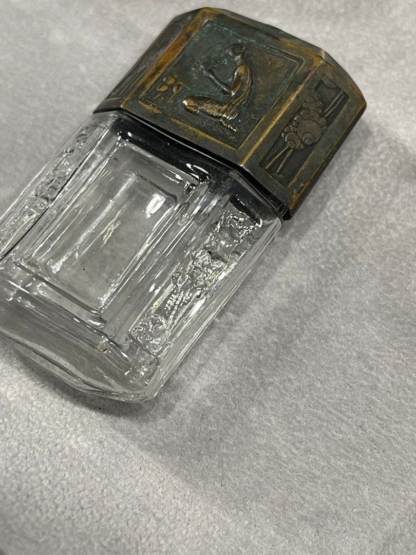 MARCEL PAUTOT アールデコ香水ボトル ガラスと金属 香水瓶 フランス