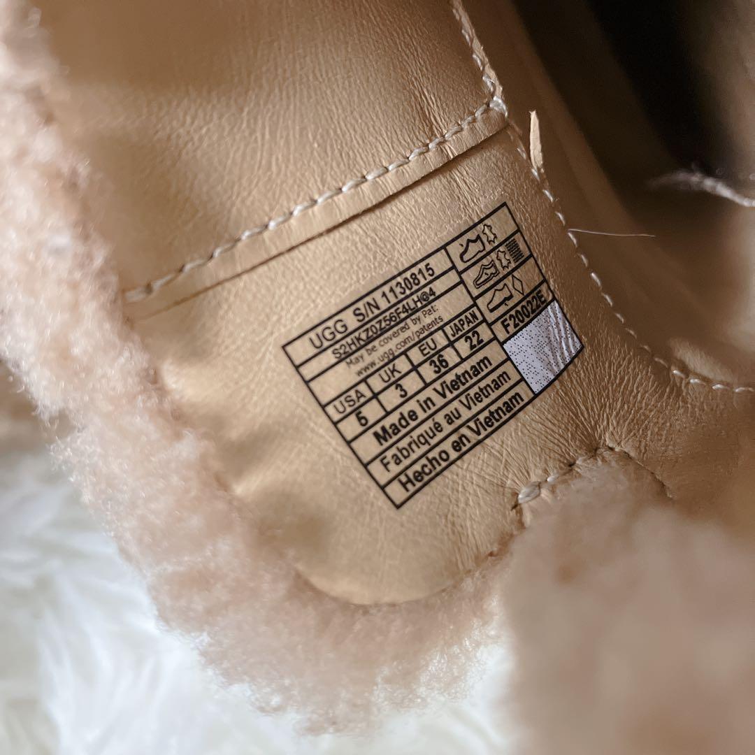 美品 UGG ジャナヤ コージー ミュール キャメル ボア ファー 22cm