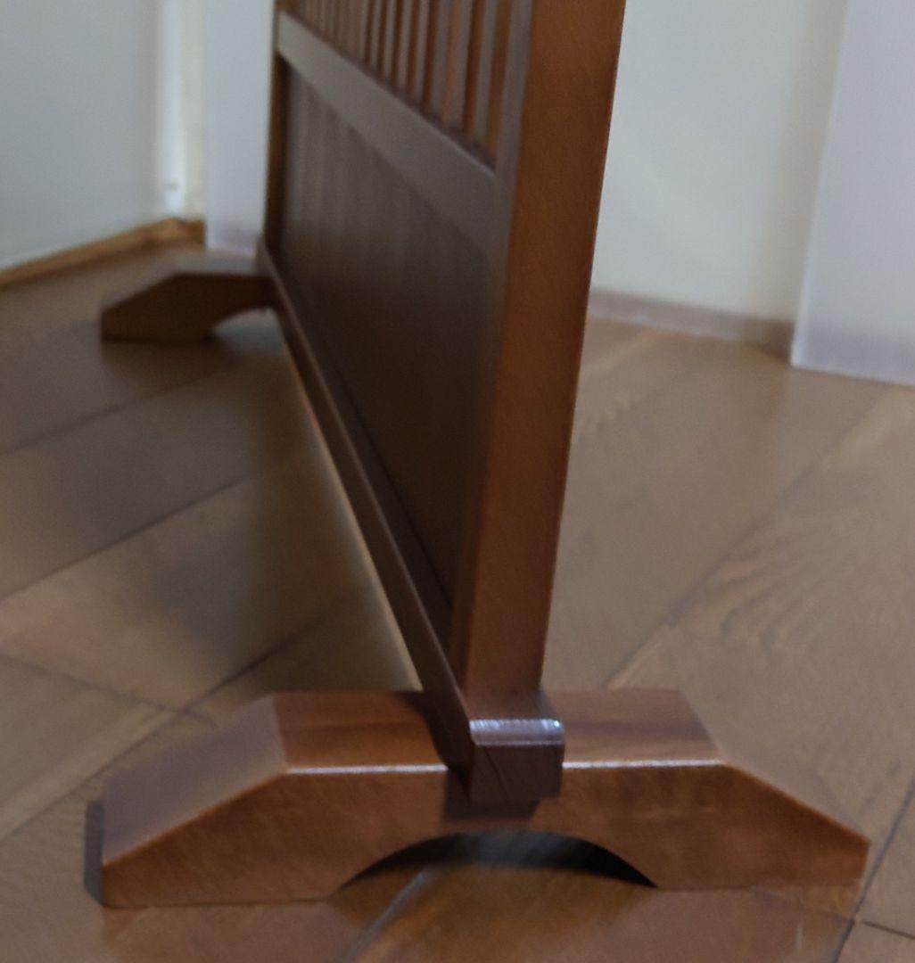 衝立　伝統和風格子状衝立　枯茶色仕上げ　天然杢タモ無垢材フレーム１枚式②