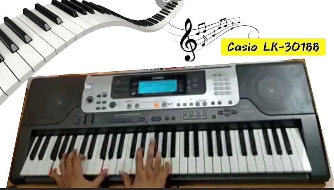 CASIO 光ナビゲーション 電子キーボード LK301BB 純正スタンド付
