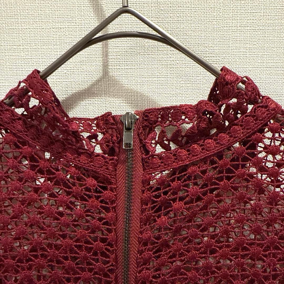 SELF PORTRAITセルフポートレイトレースフリル長袖ミニワンピースUK6