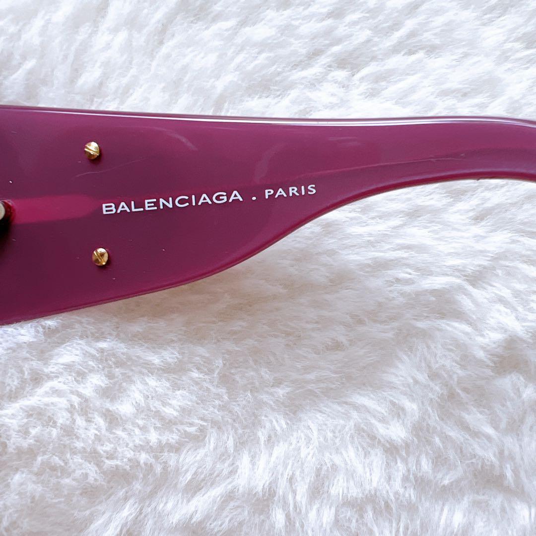 美品BALENCIAGA バレンシアガパープルグラデーションサングラスケース付き