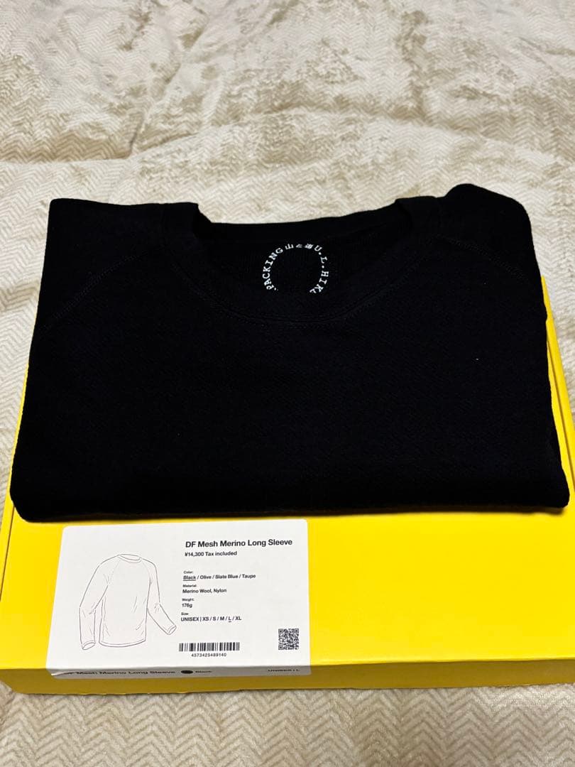山と道DF Mesh Merino Long Sleeve ブラック Lサイズ