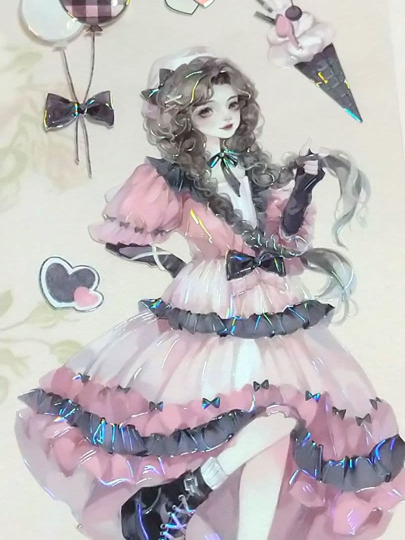 J1091＃落日频率(贝壳光)冰川切り売り海外人物マステ女の子