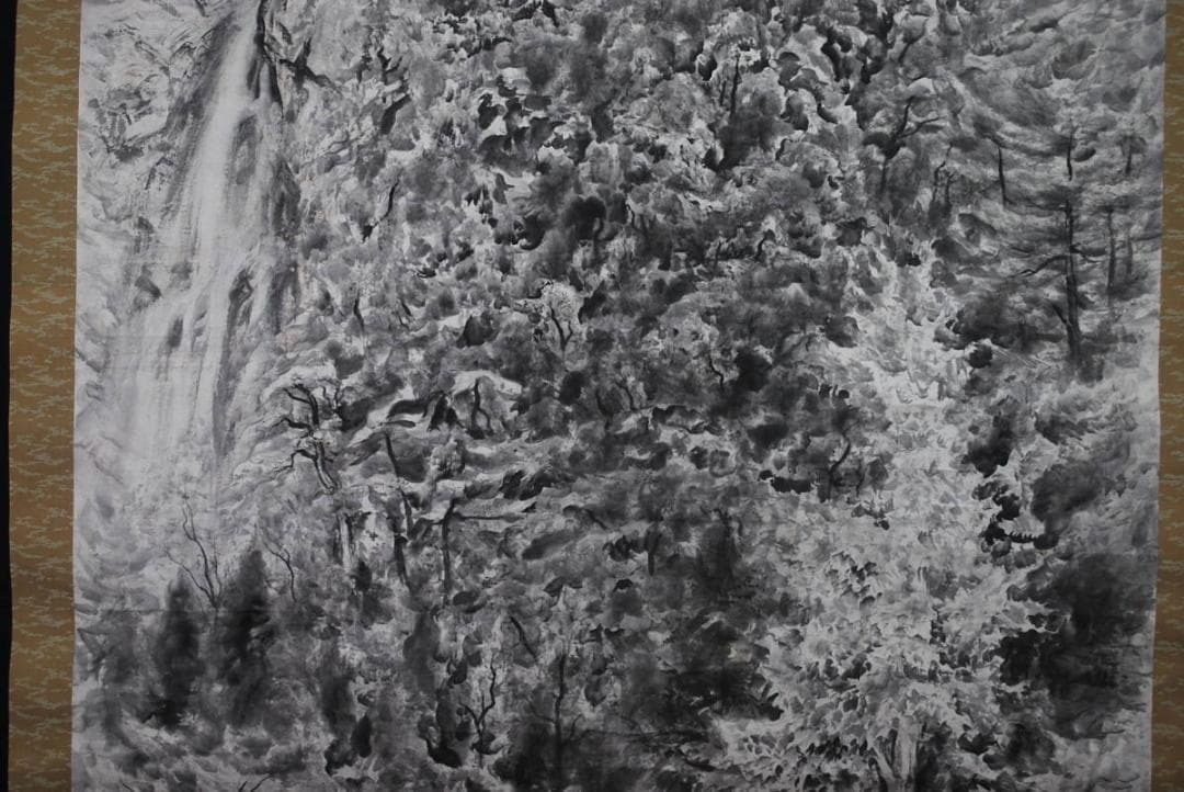 【真作】奥本高于/滝山水図/大幅/掛軸☆宝船☆V-967　JM