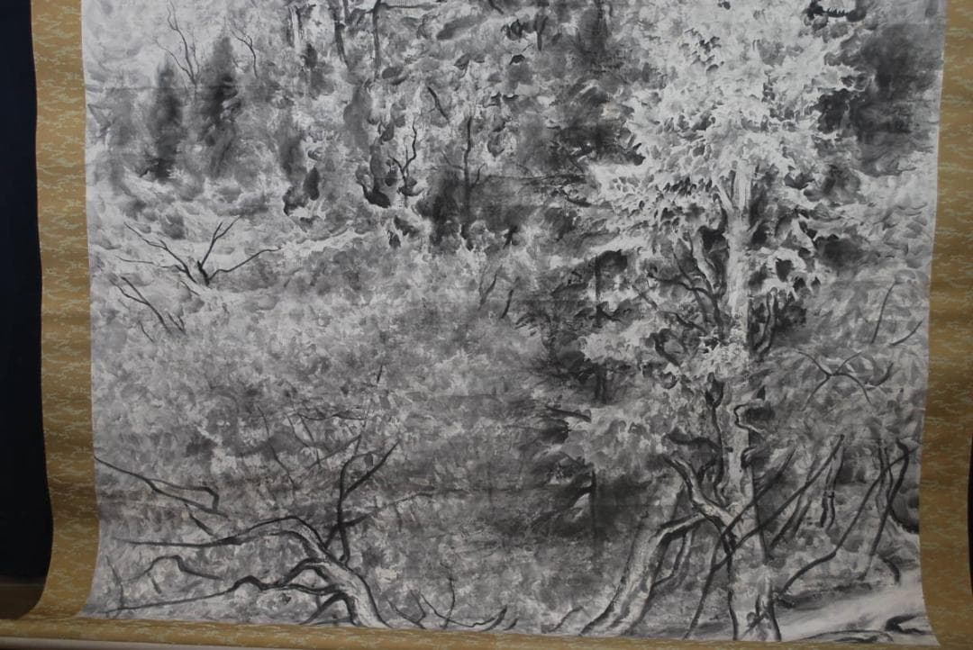 【真作】奥本高于/滝山水図/大幅/掛軸☆宝船☆V-967　JM