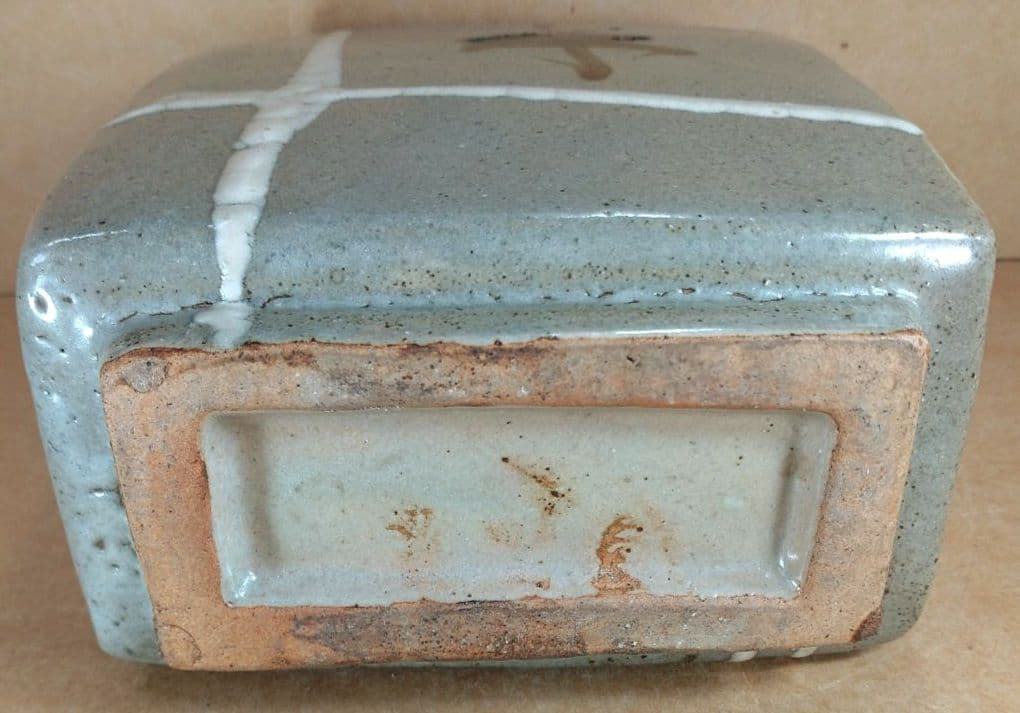 【本物保証】濱田庄司 鉄絵白十字掛扁壷 共箱 毎日オークション出品物 人間国宝