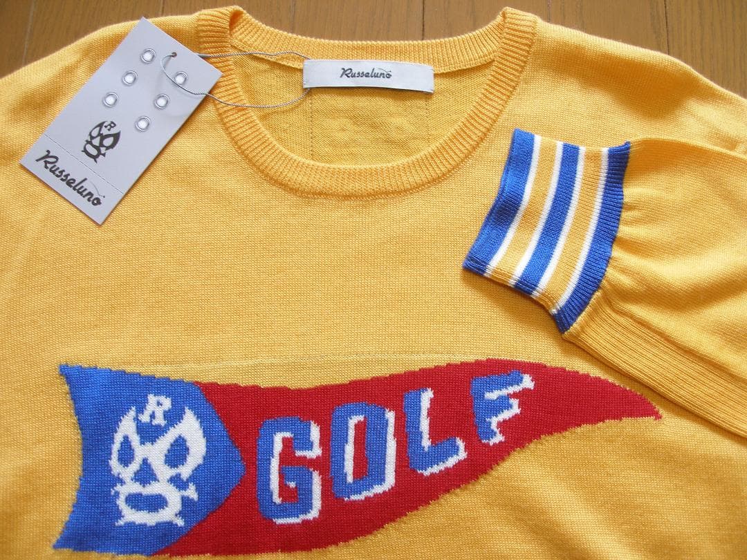 ラッセルノ FLAG LOGO KNIT SWEATER サイズ5 YLW 新品