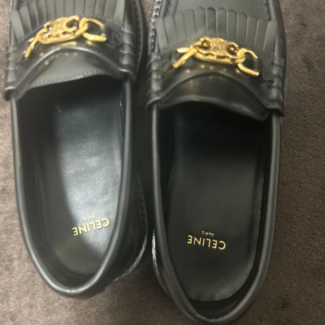 CELINE ブラック フリンジローファー