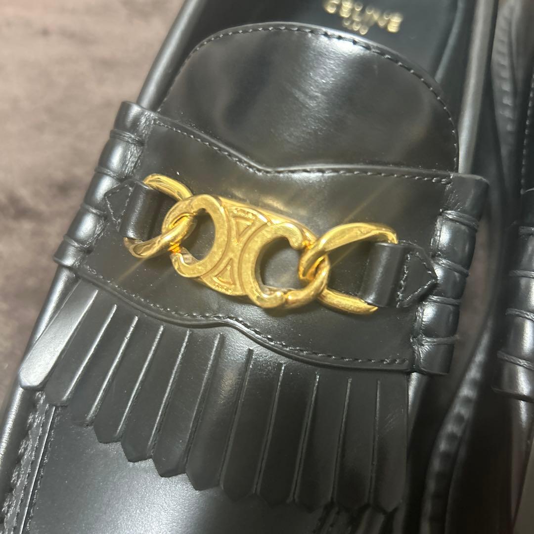 CELINE ブラック フリンジローファー